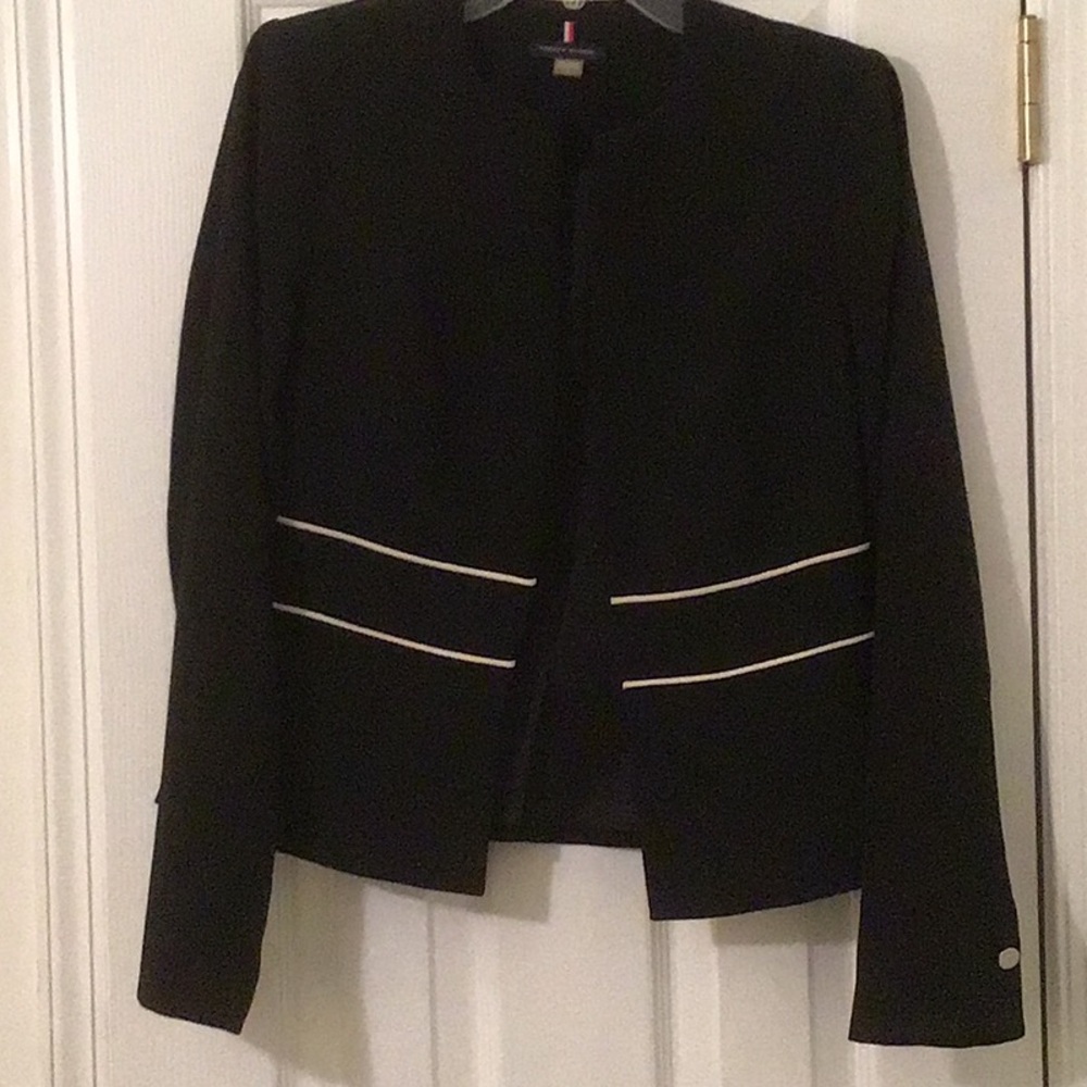 Tommy Hilfiger Black Blazer with White Accents